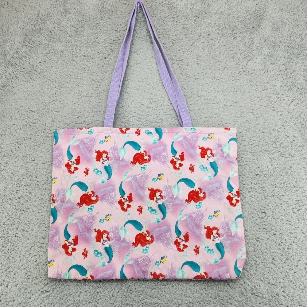 Little Mermaid Ariel Themed Tote Bag Shoulder Bag Custom Handmade